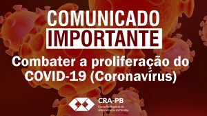 Read more about the article Covid-19: CRA-PB substitui temporariamente atendimento presencial por on line
