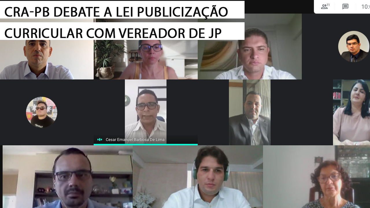 CRA-PB se reúne com vereador da capital paraibana para discutir a Lei de Publicização Curricular
