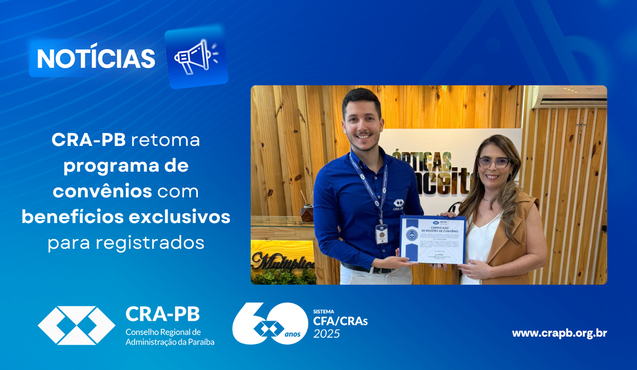 Você está visualizando atualmente CRA-PB retoma programa de convênios com benefícios exclusivos para registrados