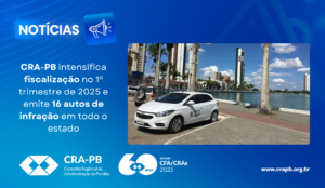 Leia mais sobre o artigo CRA-PB intensifica fiscalização no 1º trimestre de 2025 e emite 16 autos de infração em todo o estado
